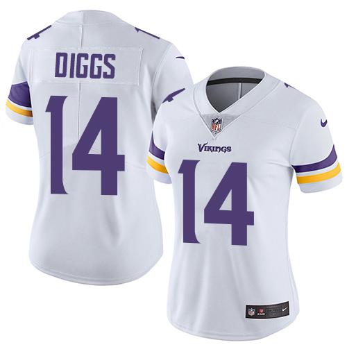 Women 2019 Minnesota Vikings #14 Diggs white Nike Vapor Untouchable Limited NFL Jersey->women nfl jersey->Women Jersey